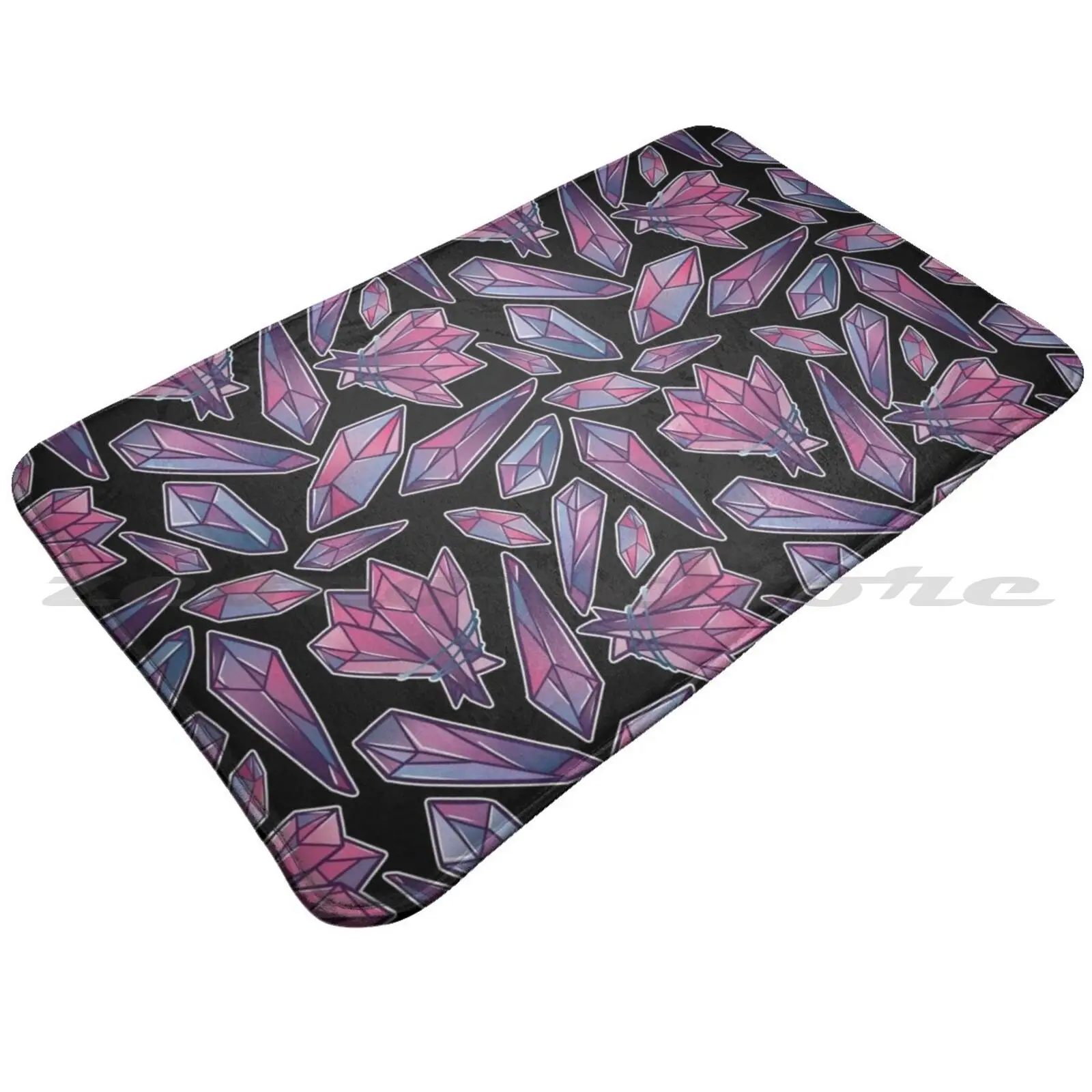 Красивые кристаллы черный коврик нескользящий водопоглощающий дверной ковер