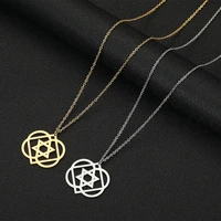 stainless steel star of david necklace gold plated pendant hexagram charm jewish pentagram for women
