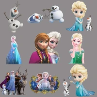 disney movie heat transfers vinyl stickers cartoon frozen elsa anna princess patches for clothing cute iron on patch for girls