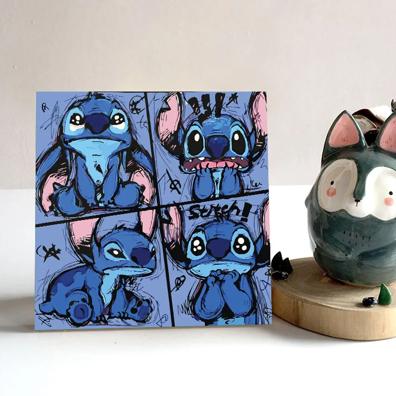 

Stitch Oil Painting By Number Kawaii 4 In1 Frame DIY Acrylic Paint On Canva Poster Home Decors For Christmas Gift