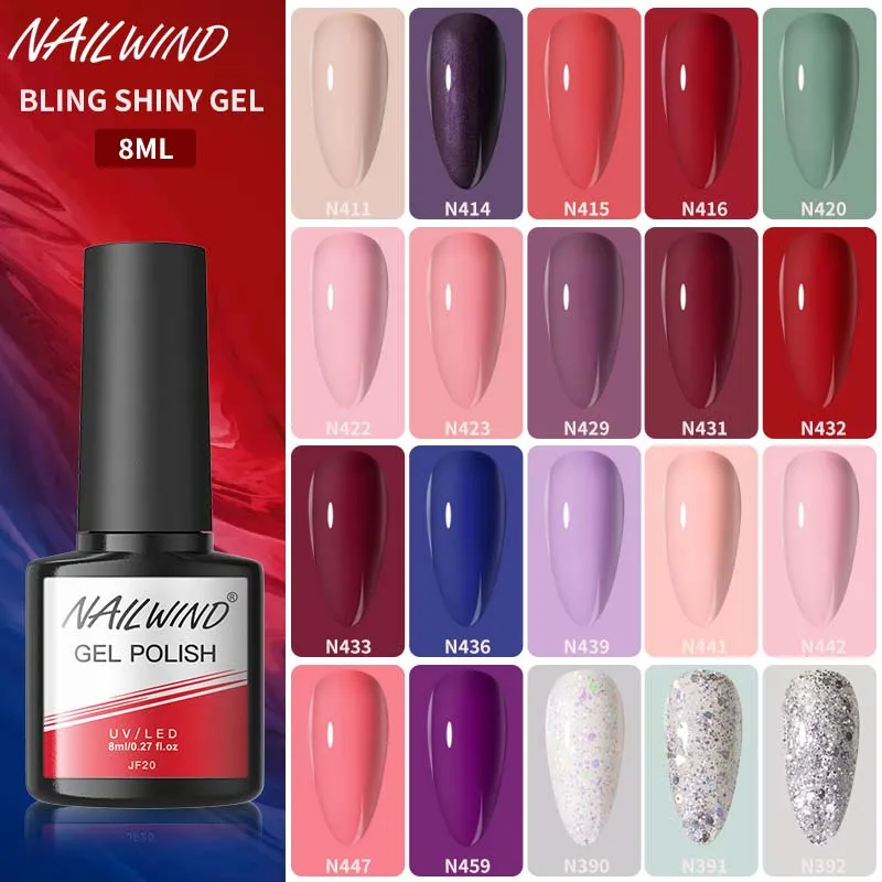 

NAILWIND Gel Nail Polish Semi-permanent UV Led Varnish Esmaltes Hybrid Glitter Nail Gel Polish Top Coat Nail Glue Gel Varnishes