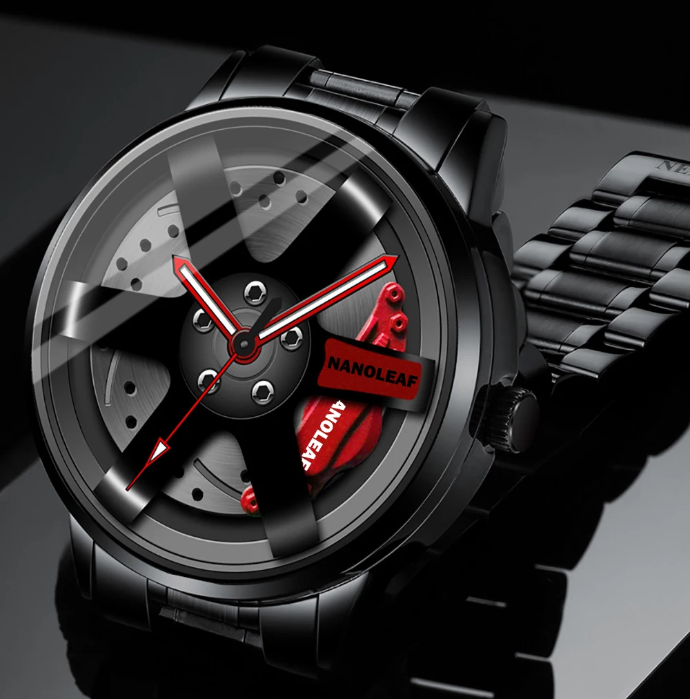 

Car Wheel Rim Hub Watch Non-Mechanical Quartz Movement Fashion Waterproof Luminous Wristwatch For Men