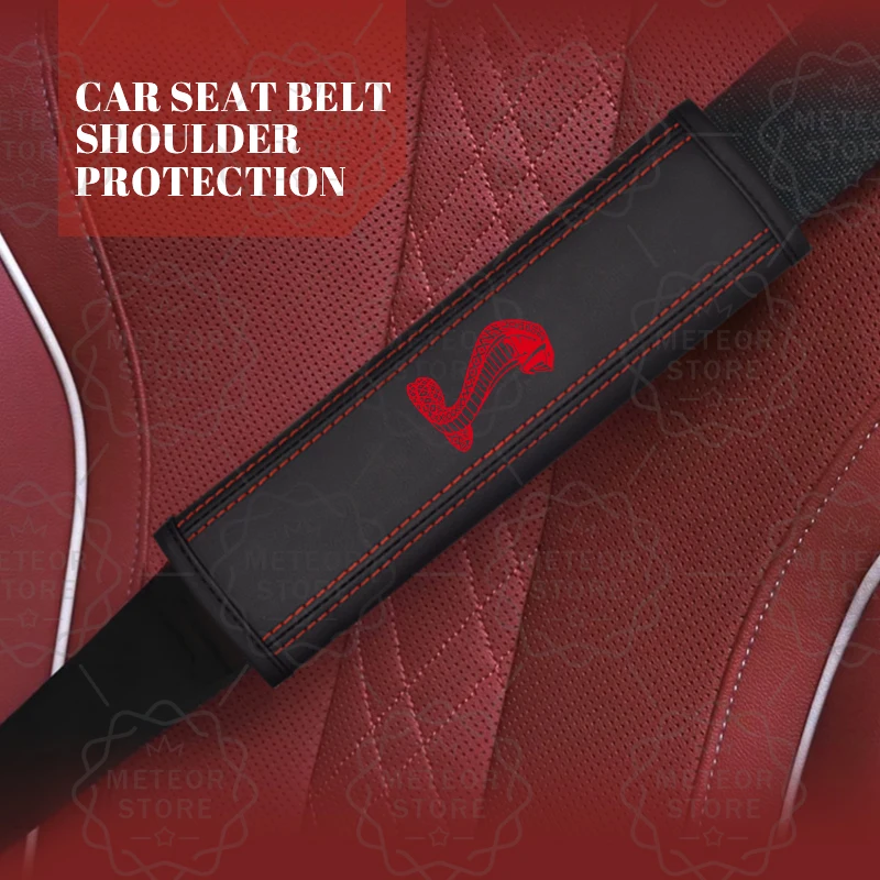 2 шт. кожаный чехол для автомобильного ремня безопасности Ford Shelby GT500 GT350 Focus Fiesta Bronco