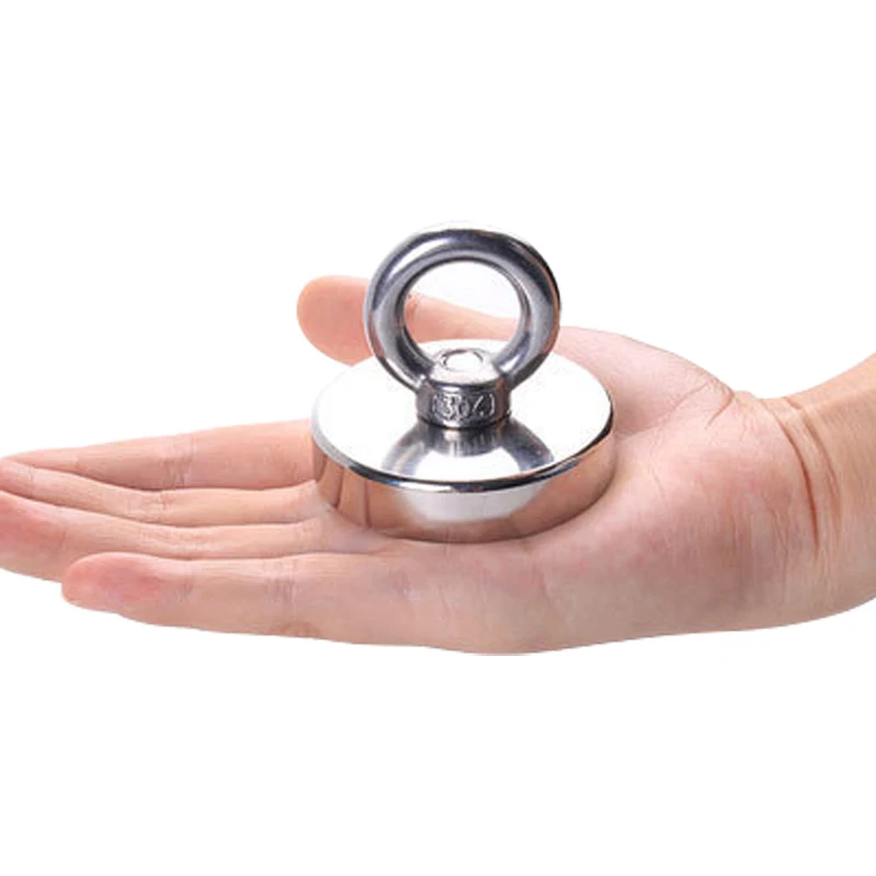 

Strong Neodymium Magnet Salvage Magnet Deep Sea Fishing Magnets Holder Pulling with Ring Eyebolt for Salvage Magnetic Fishing