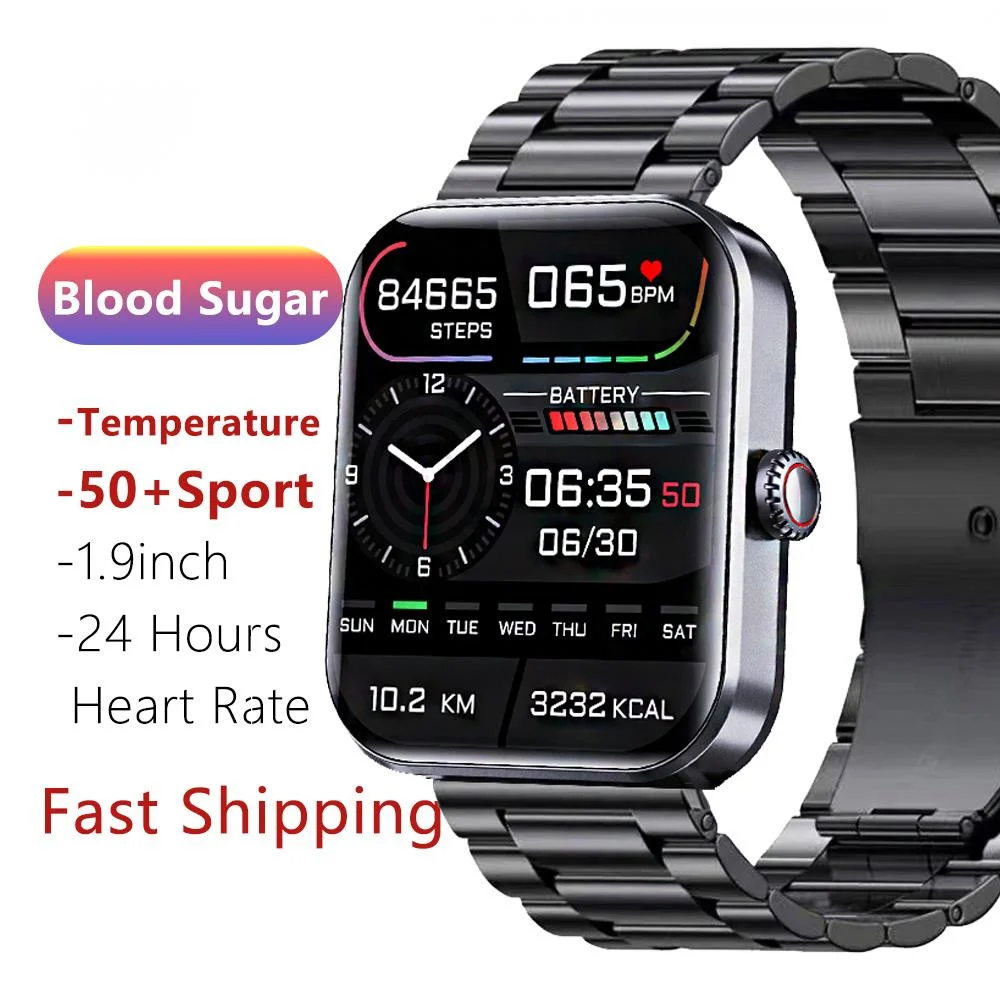 

Новинка 2023, умные часы с измерением уровня сахара в крови, спортивные Смарт-часы 1,9 дюйма для мужчин и женщин, фитнес-трекер с пульсометром на 24 часа для Xiaomi