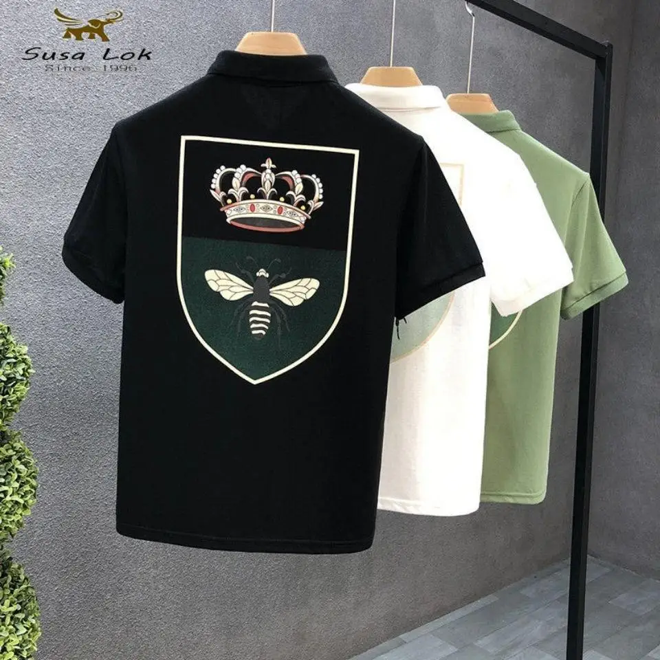 

Summer Men's Short Sleeve T-shirt Handsome Printed POLO Shirt Leisure Shirt Bee Male Tshirt Camisas De Hombre Funny Tshirt