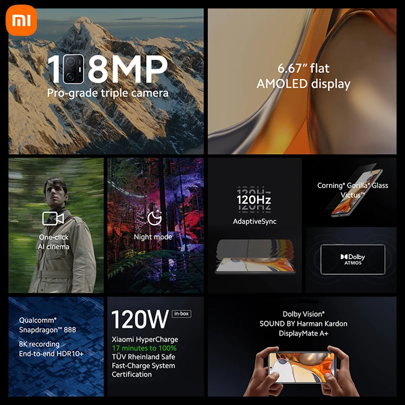 Najtaniej Globalna Wersja Xiaomi 11T Pro Smartphone 128/256GB Snapdragon 888 Octa Core 120W HyperCharge 108MP Kamera 120Hz