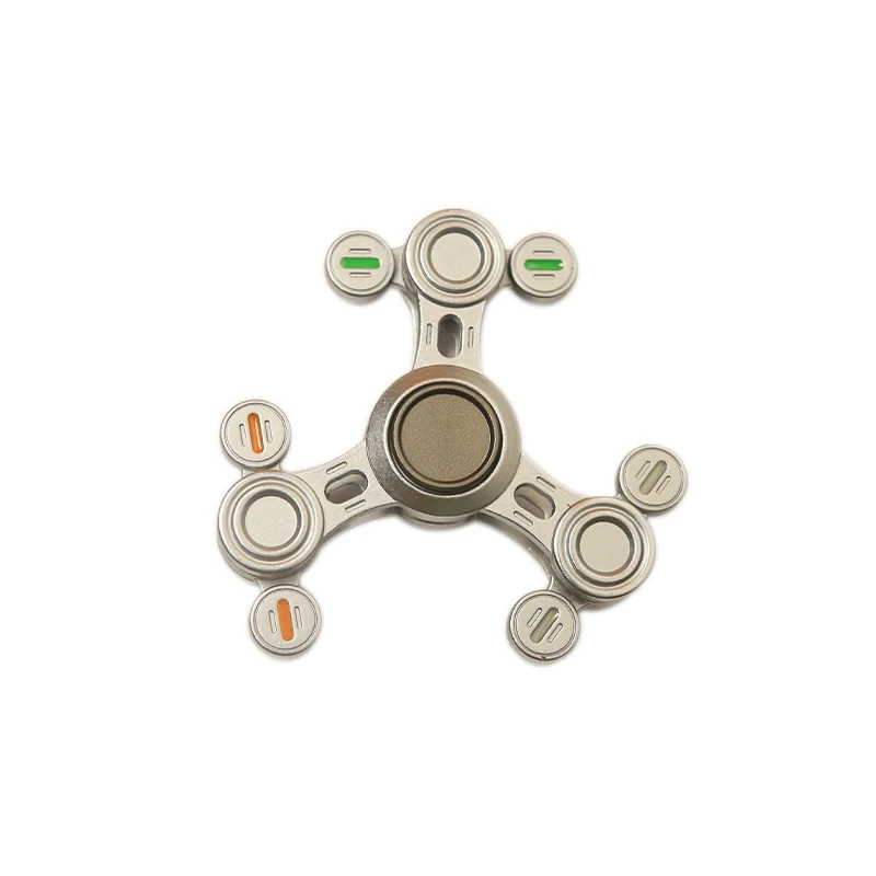 Luminous Foldable Metal Antistress Hand Spinner Adult Toys Three Pendulum Fidget Slider Gyroscope Stress Reliever Toy Kids Gift