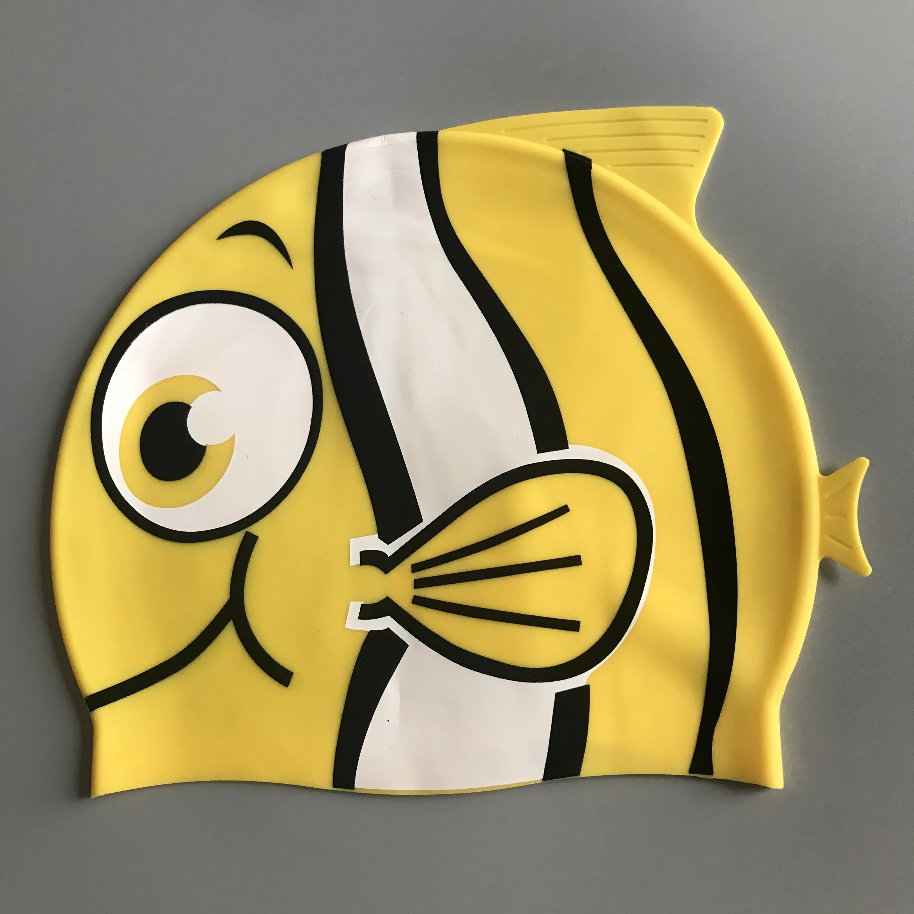 

Cartoon Fish Swimming Cap Children Silicone Waterproof Kids Swim Pool Caps Elastic Fish Cartoon Swimming Hat