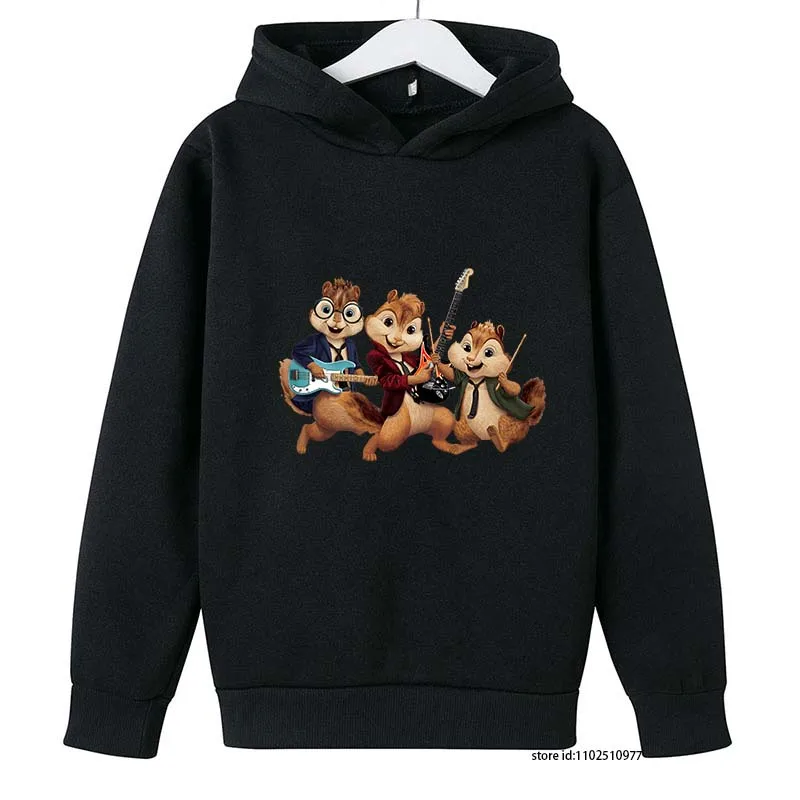 

Детский осенне-весенний пуловер с капюшоном и принтом