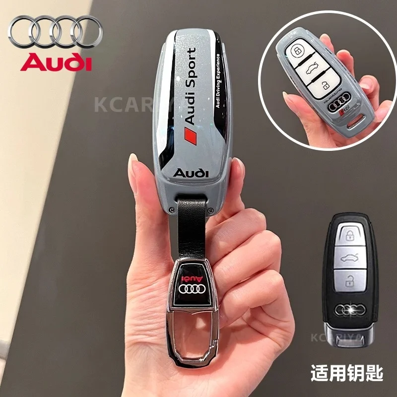 

Спортивный стиль ABS чехол для автомобильного ключа с дистанционным управлением для Audi Q8 RSQ8 A6 C8 S6 RS6 A7 S7 RS7 A3 8Y A8 D5 4N RS E-tron GT