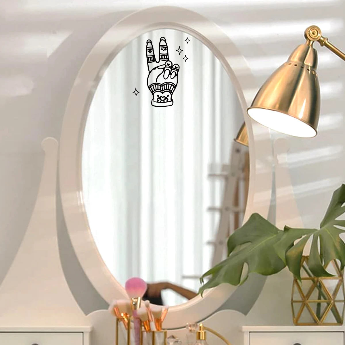 Наклейки На Стены Зеркальные Biye Star Gesture Дизайн Декор Для Ванной Комнаты