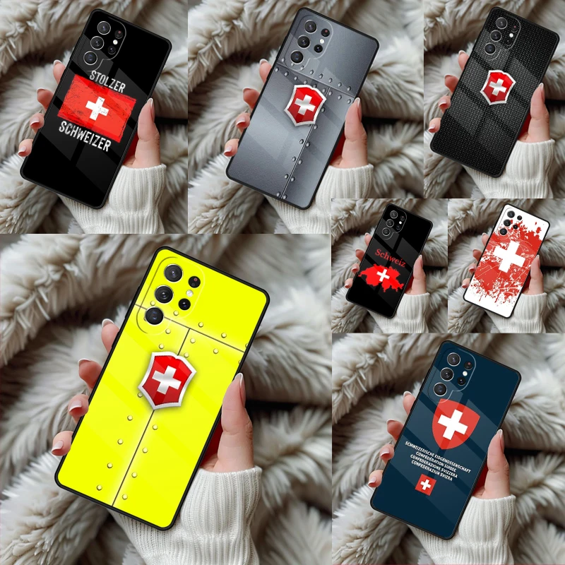 Фото Чехол для телефона с флагом Швейцарии для Samsung Galaxy S24 S25 S26 Ultra S22 S23 Plus S21 S20 FE Note10, TPU-накладка №1