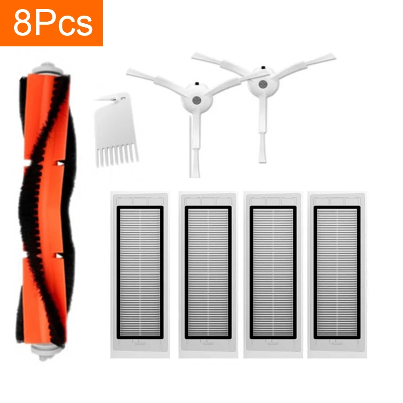 

8PCS/Set Mi Robot Vacuum Cleaner Parts Replacement Kit for Xiaomi Robot S50 S51 Main Brush Filters Side Brushes Accessories