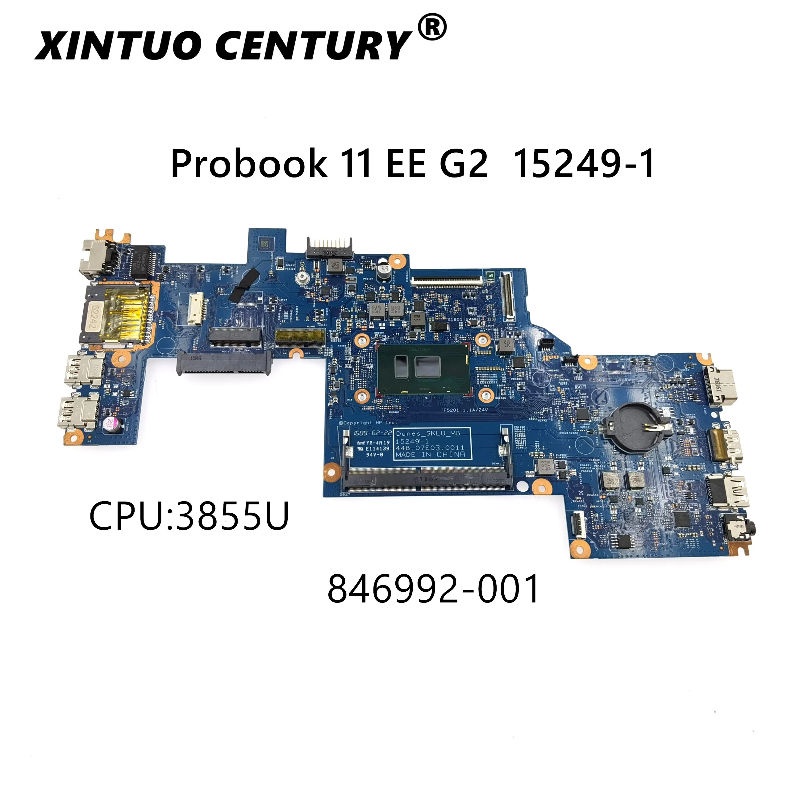 

Материнская плата Placa 846992-001 846992-601 для HP Probook 11 EE G2, материнская плата с процессором 15249-1 3855U в хорошем состоянии