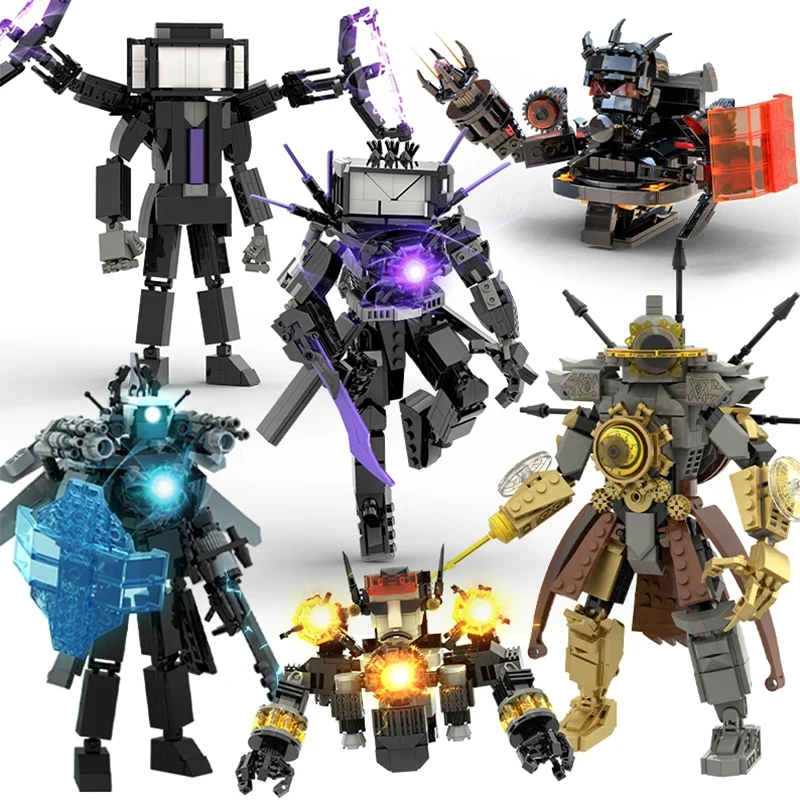 Skibidi строительные блоки игрушки-оператор/титан/часовой король анимационные