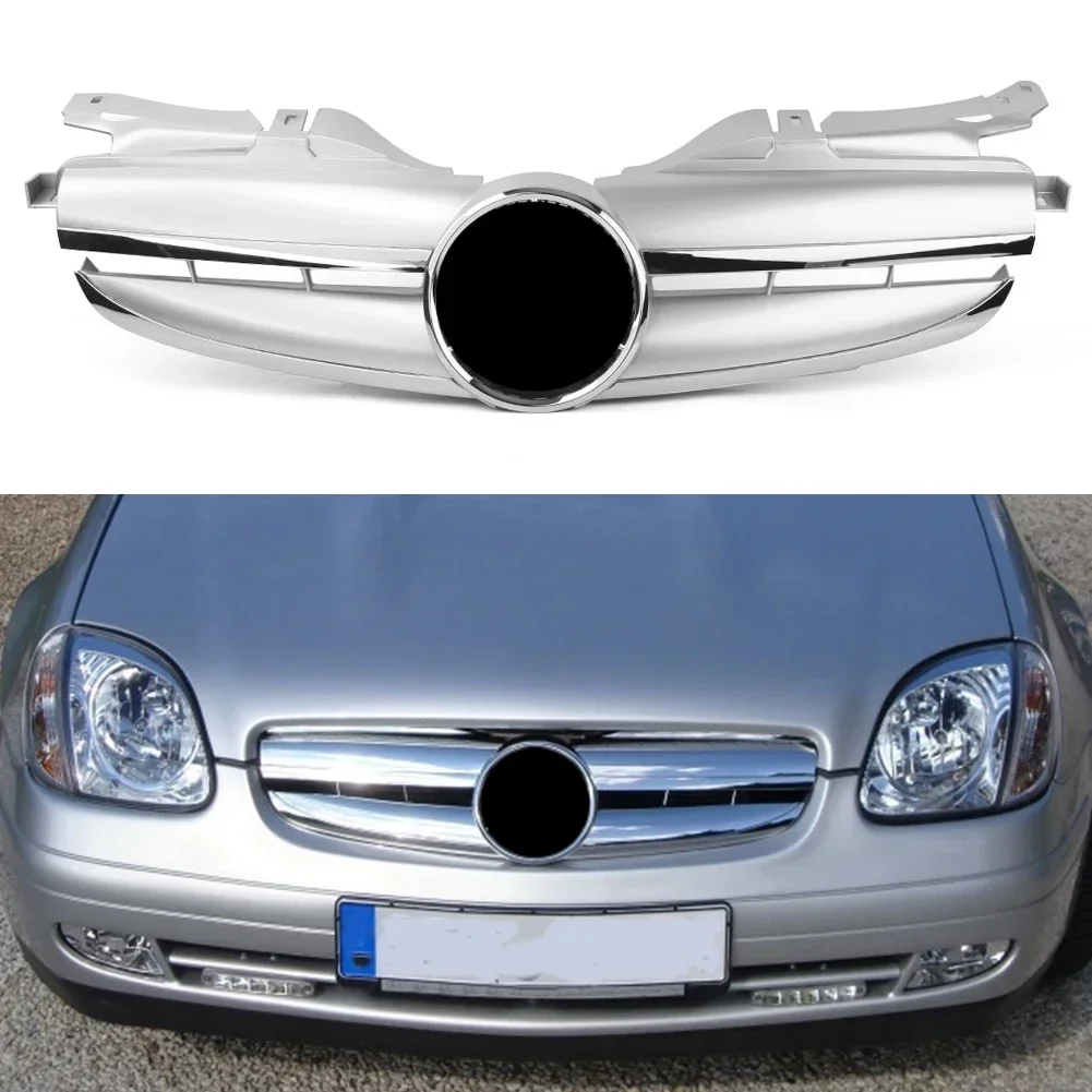 Хромированная передняя решетка радиатора для Mercedes Benz R170 SLK-Class W170 1998 1999 2000 2001 2002 2003