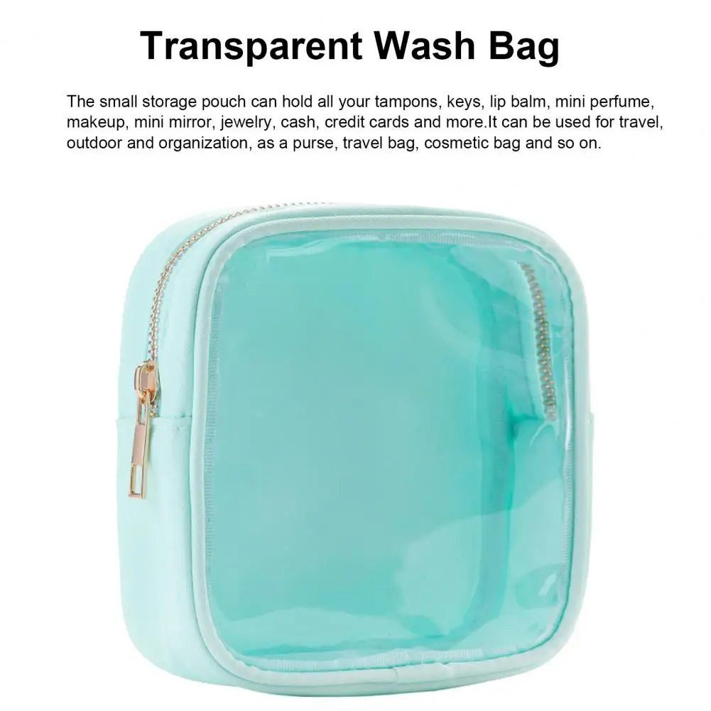 

Jewelry Storage Bag Waterproof Mini Makeup Bag Organizer for Women Girls Transparent Pvc Toiletry Coin Purse with Zipper