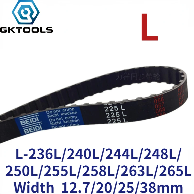 

GKTOOLS 236/240/244/248/250/255/258/263/265 L Timing Belt Width 13/20/25/38mm Perimeter 600.07/609.6/619.1/628.6/638.2/676.3./mm