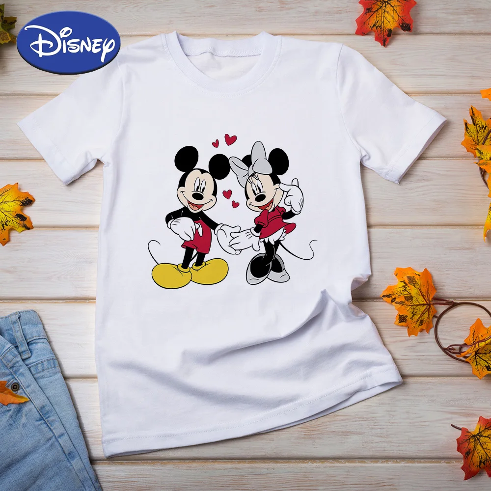 

Mickey Mouse Valentine's Day T Shirt Disney Plaza Spain Women's Clothing T-Shirts with Short Sleeves Streetwear Summer 2022 Edgy