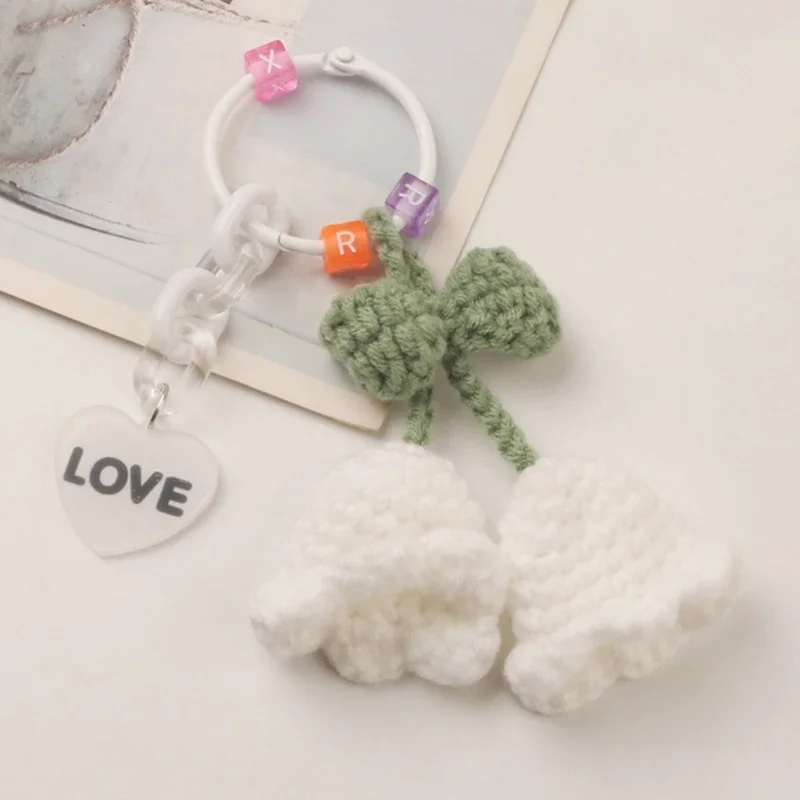 Вязаный крючком колокольчик-орхидея ручной работы брелок-подвеска для ключей от