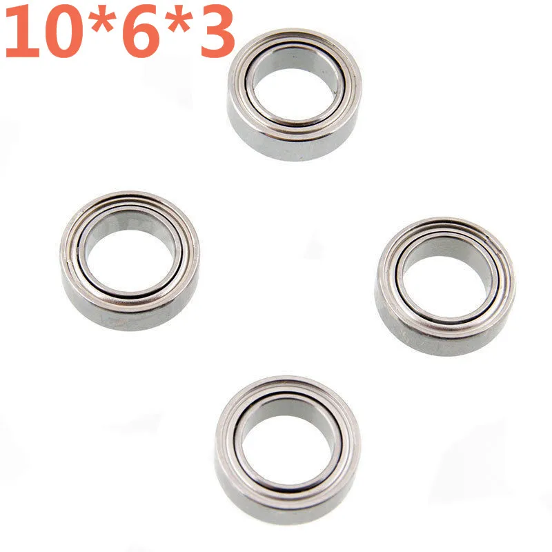 4 Pieces RC Car Parts 6*10*3mm Ball Bearings For 1/18 Scale Models Revel 24540 Scorch Hobbico Dromida BX/MT/SC4.18 Monster Truck