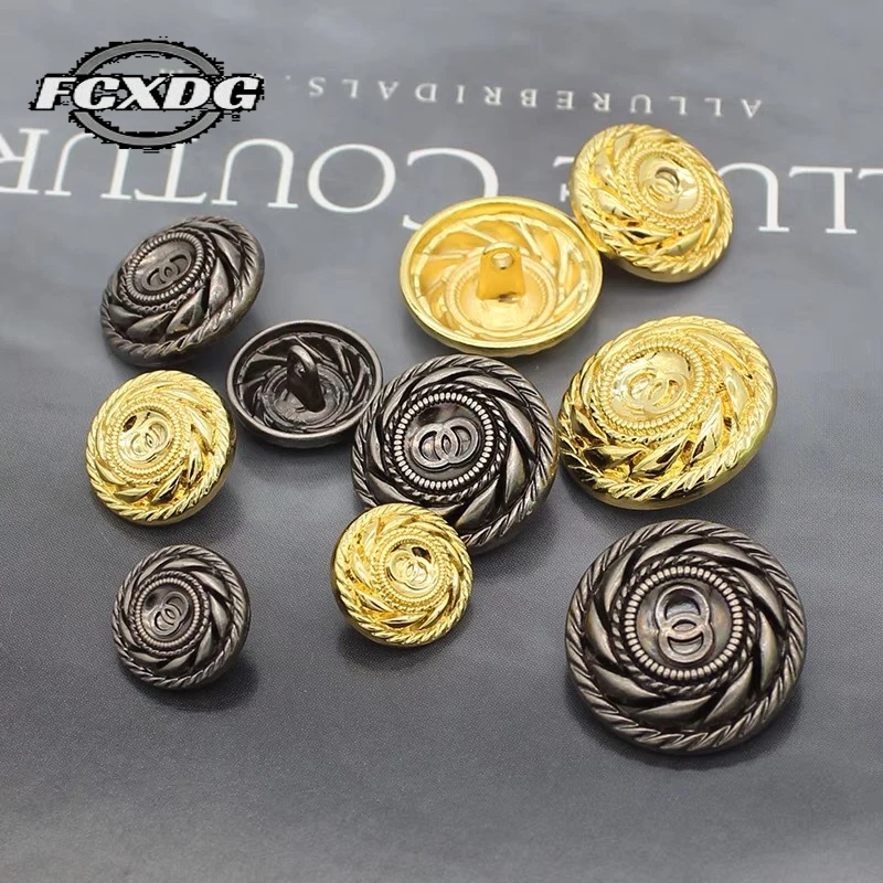 

10pcs 15/20/25mm Vintage Sewing Buttons Wholesale Clothing Decoration Accessories Buttons Fashion Round Metal Jacket CC Buttons