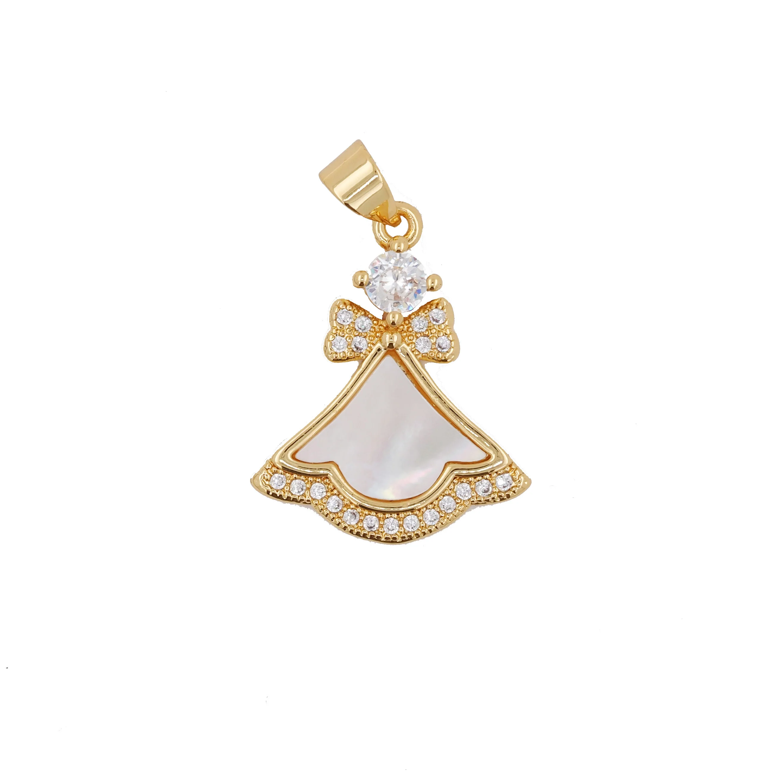 Ginkgo Biloba Leaf Pendant Twig Necklace Birthday Gift for Her White Shell Ladies Luxury Small Skirt Charm Jewelry