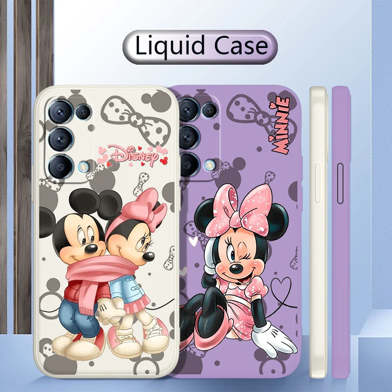 

Minnie Mickey Love For OPPO Find X5 Pro X3 Pro X2 Neo 7Z 6 5 4Z 2Z SE Lite Pro 4G 5G Liquid Rope Silicone Phone Case