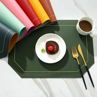 nordic style leather western table mat oil proof washable pvc durable dining table mats non slip pad kitchen accerssories
