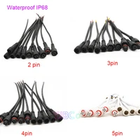 10 pairs male female 2pin 3pin 4pin 5pin waterproof ip68 wire led connectors cable 20cm pigtail for led strips light flood light