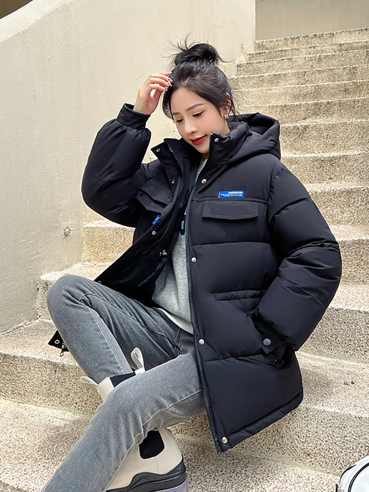 2023 New Winter Women Oversized Parkas Jackets Casual Thick Warm Hooded Pattern Coat Female Winter Outwear Sports Jacket parkas