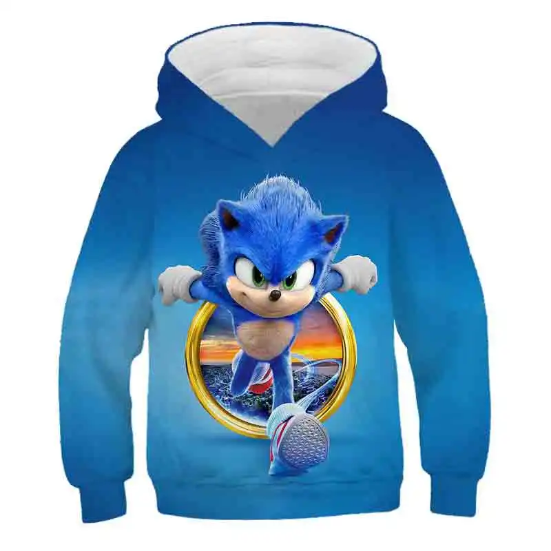 

Sonic 2 New Hoodies Autumn Spring Boys Girls Sweatshirts Print Sweatshirts Kids Clothes Long Sleeve Super Sonic Hoodie 4-14 Year