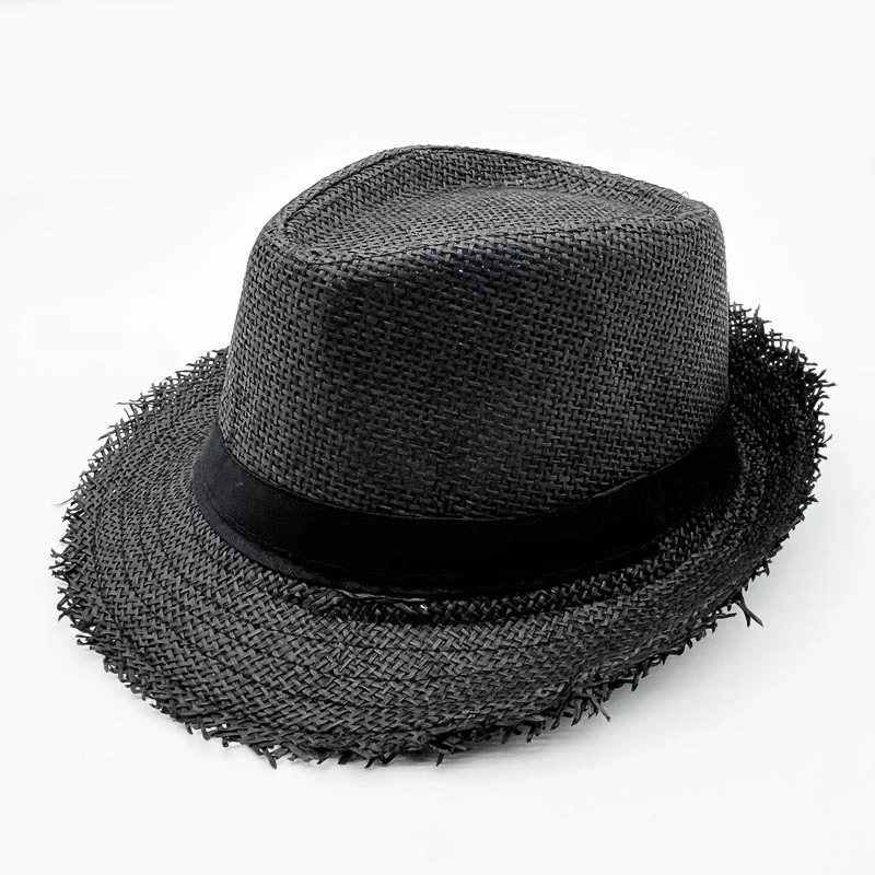 

Korean Version Solid Color Shade Outdoor Men Straw Hat Spring Summer Sun Protection Unisex Beach Hat Jazz Cap