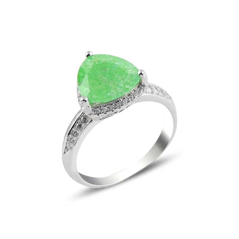

Серебро 925 пробы зеленый камень циркон кольцо