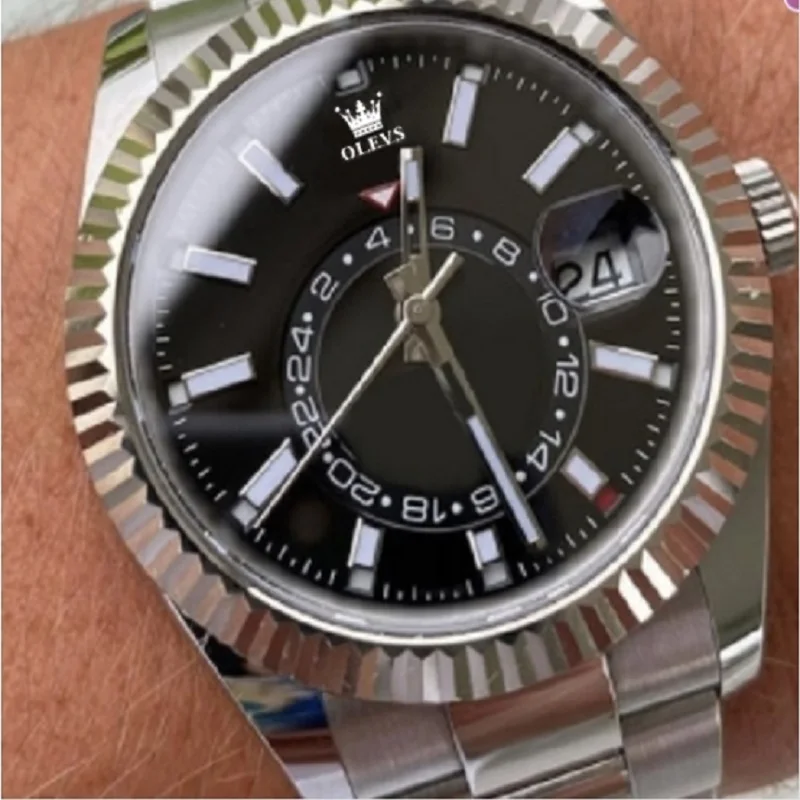 

Dual Time Zone Sky Dweller Men Watches 2021 Luxury 904L Stainless Steel Watches Automatic Mechanical Sweep Movement