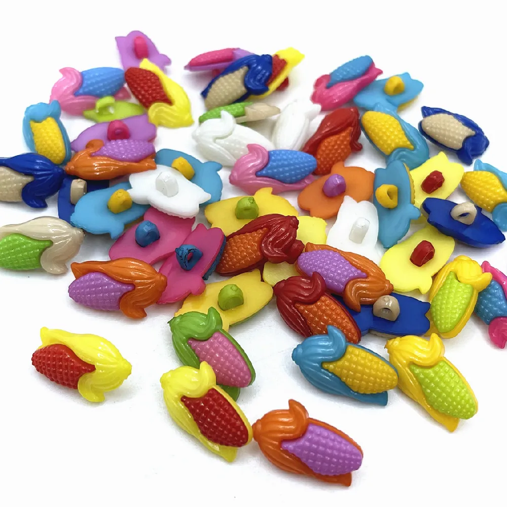 

150 шт./упак. 30 мм кукурузная смесь пластиковых мультяшных пуговиц Мультяшные Детские пуговицы для шитья одежды