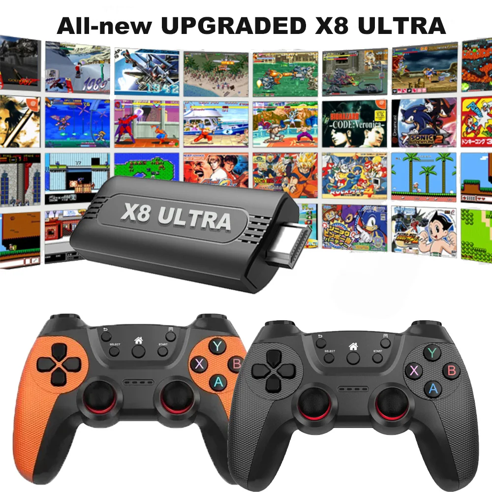 Игровая приставка X8 Ultra Game Stick Pro 128 ГБ, ретро-консоль с 50000+ играми, 4K HD, беспроводной контроллер, видеоплеер для ТВ (art.: 3920db4415ace) - 3920db4415ace