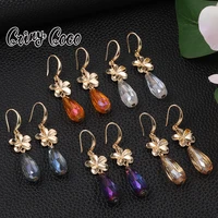 polynesian frangipani drop bead earrings jewelry woman hawaiian dangle earring flower crystal drop earrings 2022 for women girls