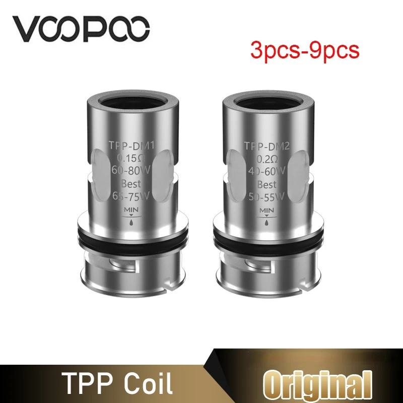 

3pcs/lot Original VOOPOO TPP Coil TPP-DM3 DM1 1.5ohm DM2 0.2ohm DM4 0.3ohm for TPP Pod Tank Drag 3 Drag X Plus Drag X S Pro Kit