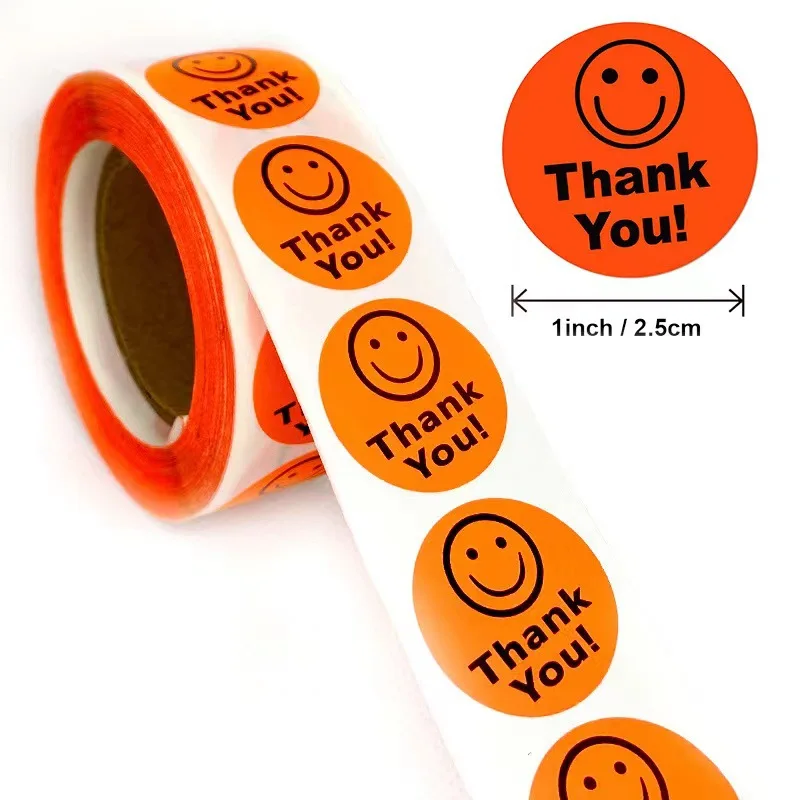 500pcs 2.5cm Round Cartoon Thank You Sealing Stickers For Small Bussiness Greeting Lable Tags Baking Party Wedding Decoration - купить по