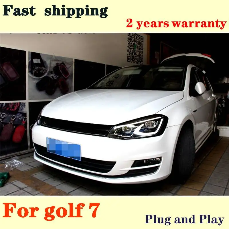 Car Lights For VW Golf 7 2013-2017 LED Headlights Double Lens Dynamic turn signal Headlight Assembly Car Accessories