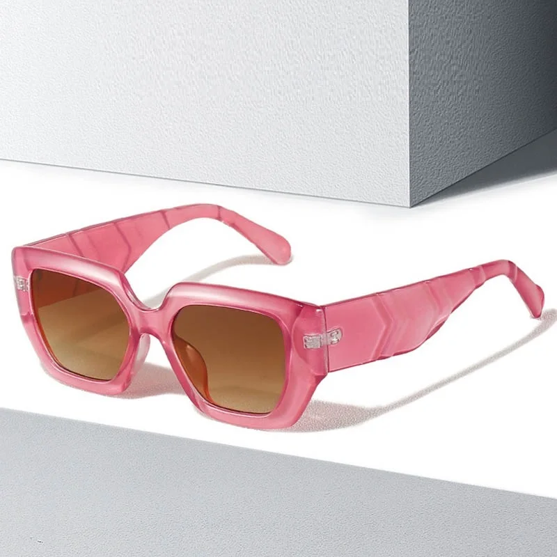 

Солнцезащитные очки с широкой оправой UV400 для мужчин и женщин, поляризационные, в винтажном стиле, с квадратными линзами розового цвета, 2022