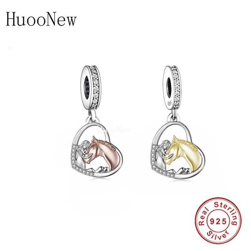 

I Love My Horse Dangle Charms for Bracelet Necklace Pendant Jewellery Gift for Women Man 925 Sterling Silver Animal Heart Beads