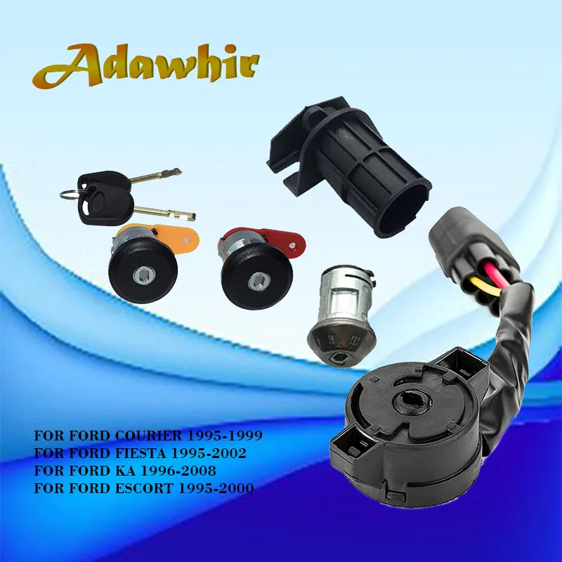 

COMPLETE LOCK SET IGNITION SWITCH LEFT RIGHT DOOR LOCK TRUNK LOCK FOR FORD KA FIESTA COURIER ESCORT 3N21 F22050 BB