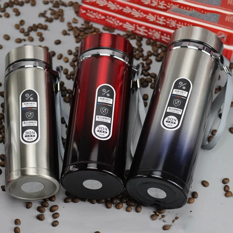 

High Capacity Thermos Mug Stainless Steel Straight Cup Insulated Vacuum Flask Portable Water Bottle For Tea Travel Mugs Tumbler