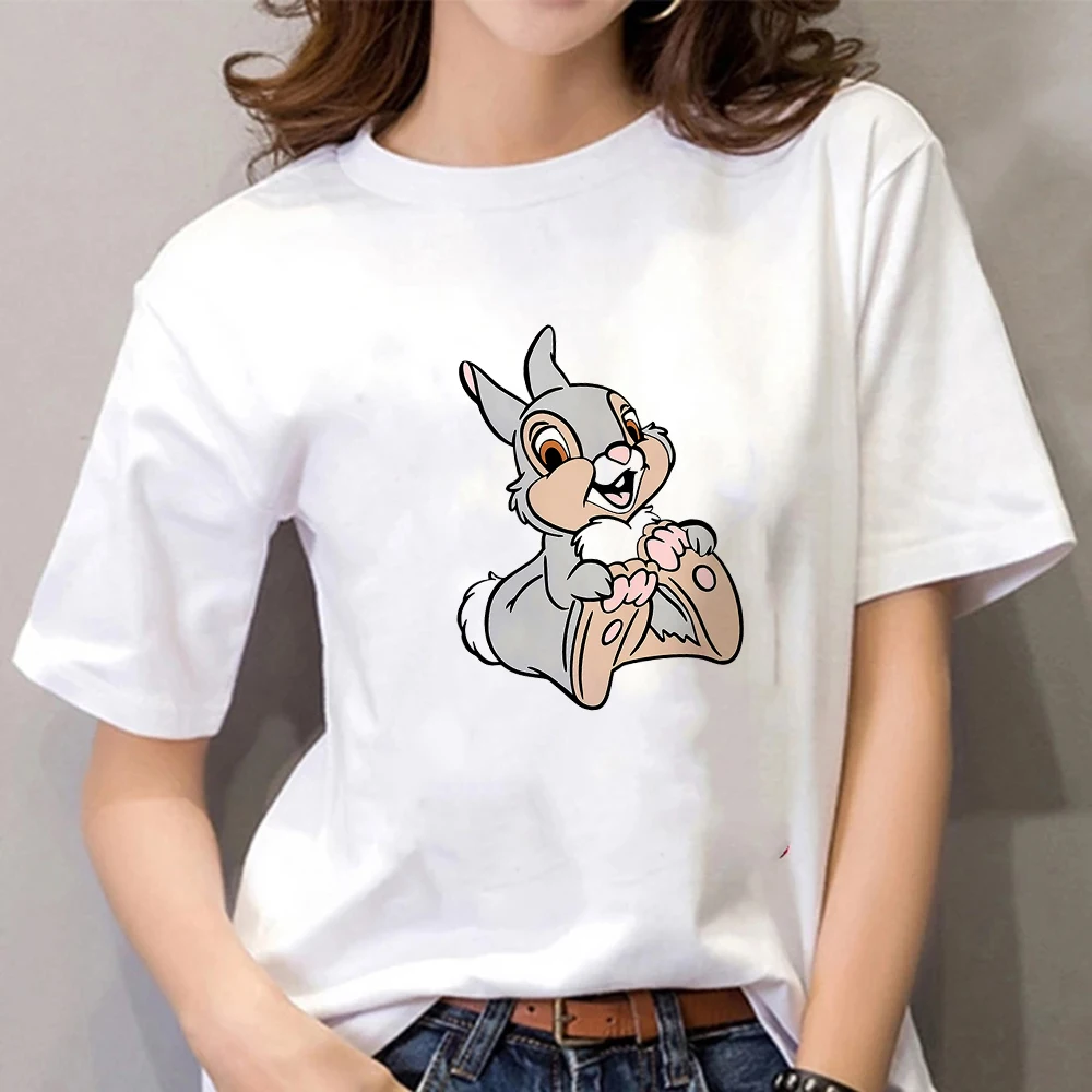 

Female Tees Tshirts Women Funny Disney Bambi Rabbit Thumper Print Girl Top Graphic Tee Shirt Harajuku T Shirt