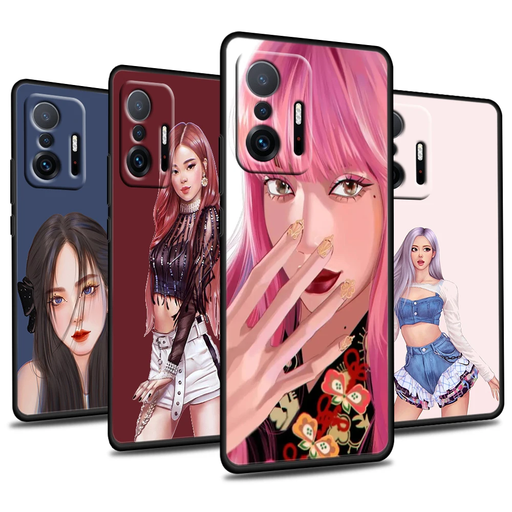 

Pretty Girl Group Pink For Xiaomi Mi A1 A2 A3 Mix 3 Poco F1 Mi 5 6 8 9 SE Pro Play Lite Silicone Soft Black Phone Case