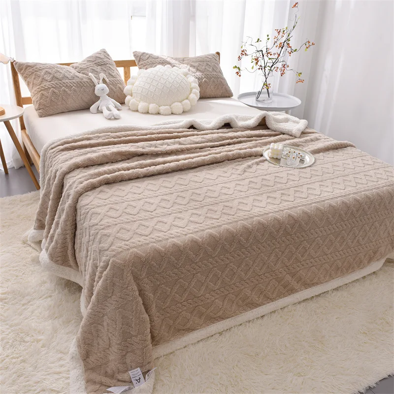 

Soft Blanket Thick Warm Winter Bed Covers Double Blankets Office Nap Shawl Sofa Cover Retro Fluffy Bedspread On The Bed