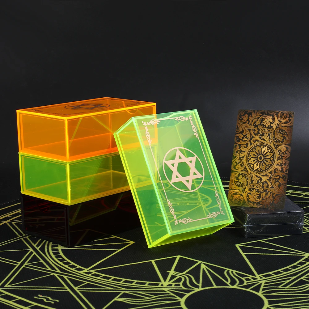 

Set Tarot Gift Crystal Box Luxury Gold Foil Tarot Hot Stamping PVC Waterproof and Wear-resistant Chessboard Game Card Divination
